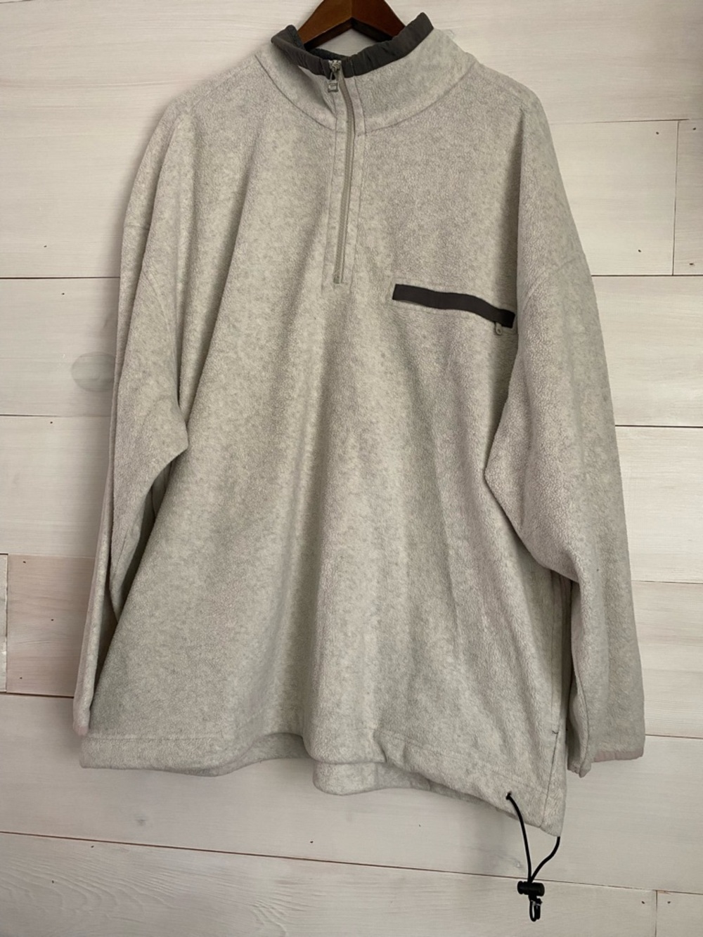 Trader Bay Vintage 90s Quarter Zip Fleece Jacket Grey Men's XL